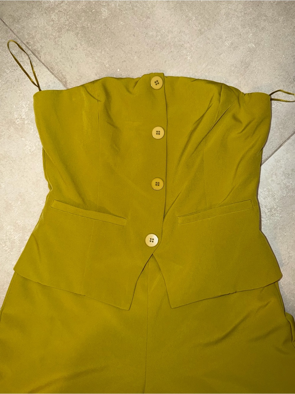 Fashion Nova Chartreuse Strapless Wide-Leg Jumpsuit - Picture 3 of 8
